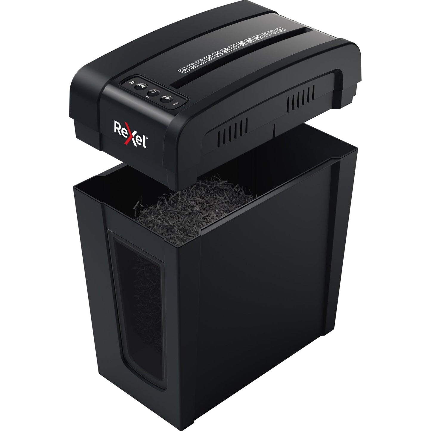 Rexel® Aktenvernichter Securl X8-SL Slimline Whisper-Shred T P-4 Papier, Heftklammern, Büroklammern Partikelschnitt schwarz