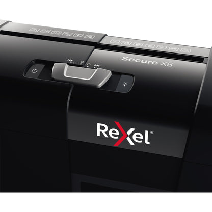 Rexel® Aktenvernichter Secure X8 P-4 Papier, Heftklammern, Büroklammern Partikelschnitt schwarz