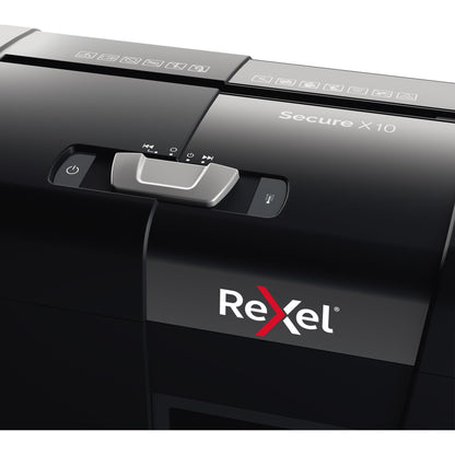 Rexel® Aktenvernichter Secure X10 P-4 Papier, Heftklammern, Büroklammern Partikelschnitt schwarz