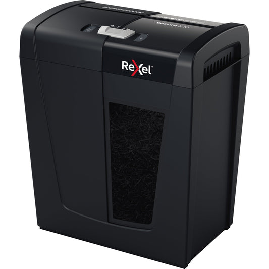 Rexel® Aktenvernichter Secure X10 P-4 Papier, Heftklammern, Büroklammern Partikelschnitt schwarz