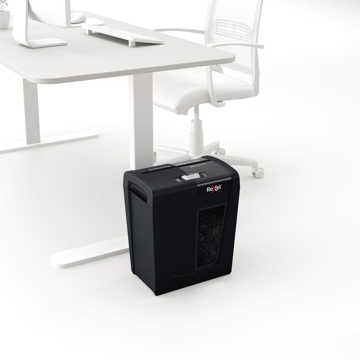Rexel® Aktenvernichter Secure X10 P-4 Papier, Heftklammern, Büroklammern Partikelschnitt schwarz