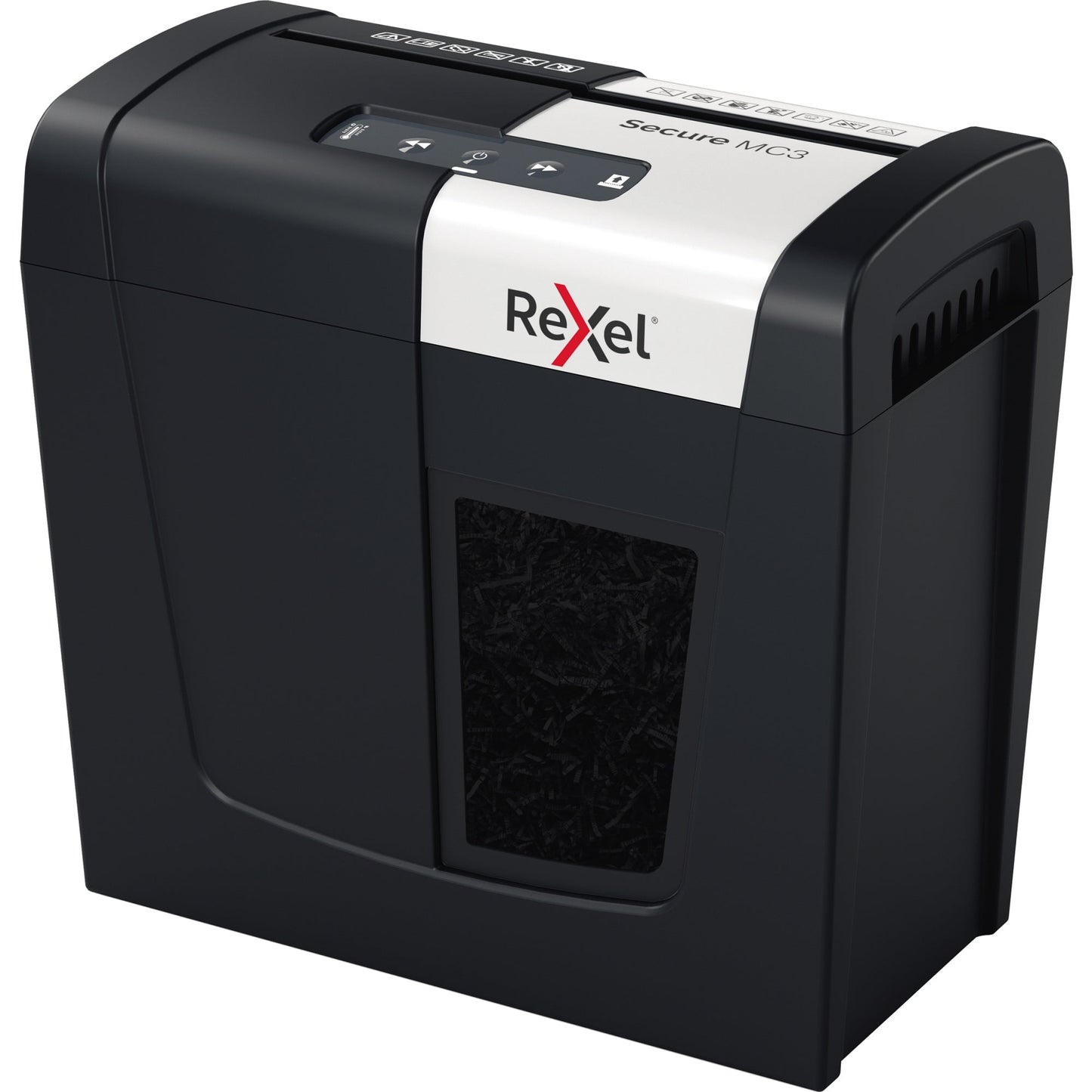 Rexel® Aktenvernichter Secure MC3 Whisper-ShredT P-5 Papier, Heftklammern, Büroklammern Partikelschnitt schwarz