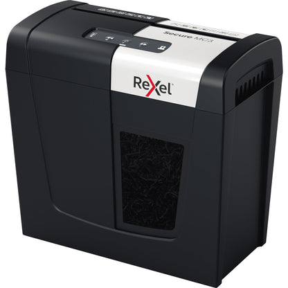 Rexel® Aktenvernichter Secure MC3 Whisper-ShredT P-5 Papier, Heftklammern, Büroklammern Partikelschnitt schwarz