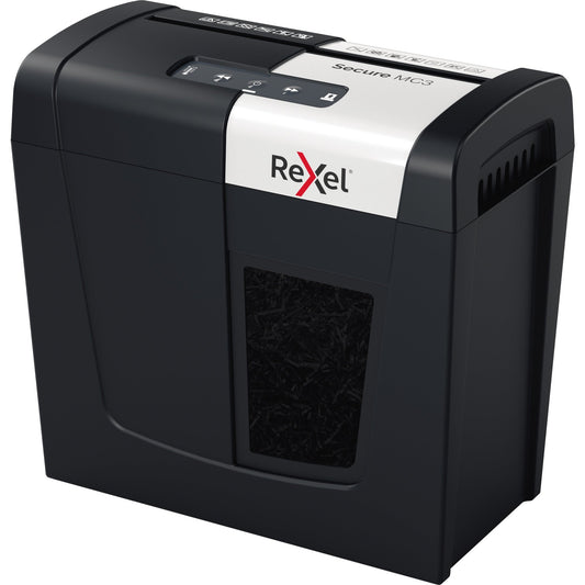 Rexel® Aktenvernichter Secure MC3 Whisper-ShredT P-5 Papier, Heftklammern, Büroklammern Partikelschnitt schwarz
