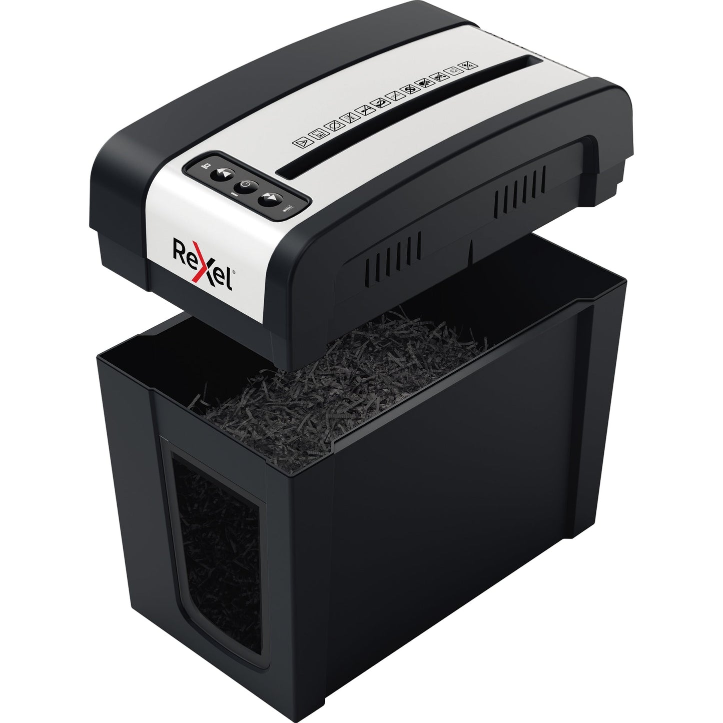 Rexel® Aktenvernichter Secure MC3-SL Slimline Whisper-ShredT P-5 Papier, Heftklammern, Büroklammern Partikelschnitt schwarz