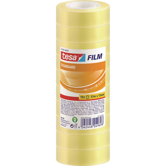 tesa® Klebefilm standard 15 mm x 33 m (B x L) einseitig klebend ohne Lösungsmittel Polypropylen transparent 10 St./Pack.