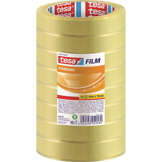 tesa® Klebefilm standard 19 mm x 66 m (B x L) einseitig klebend ohne Lösungsmittel Polypropylen transparent 8 St./Pack.