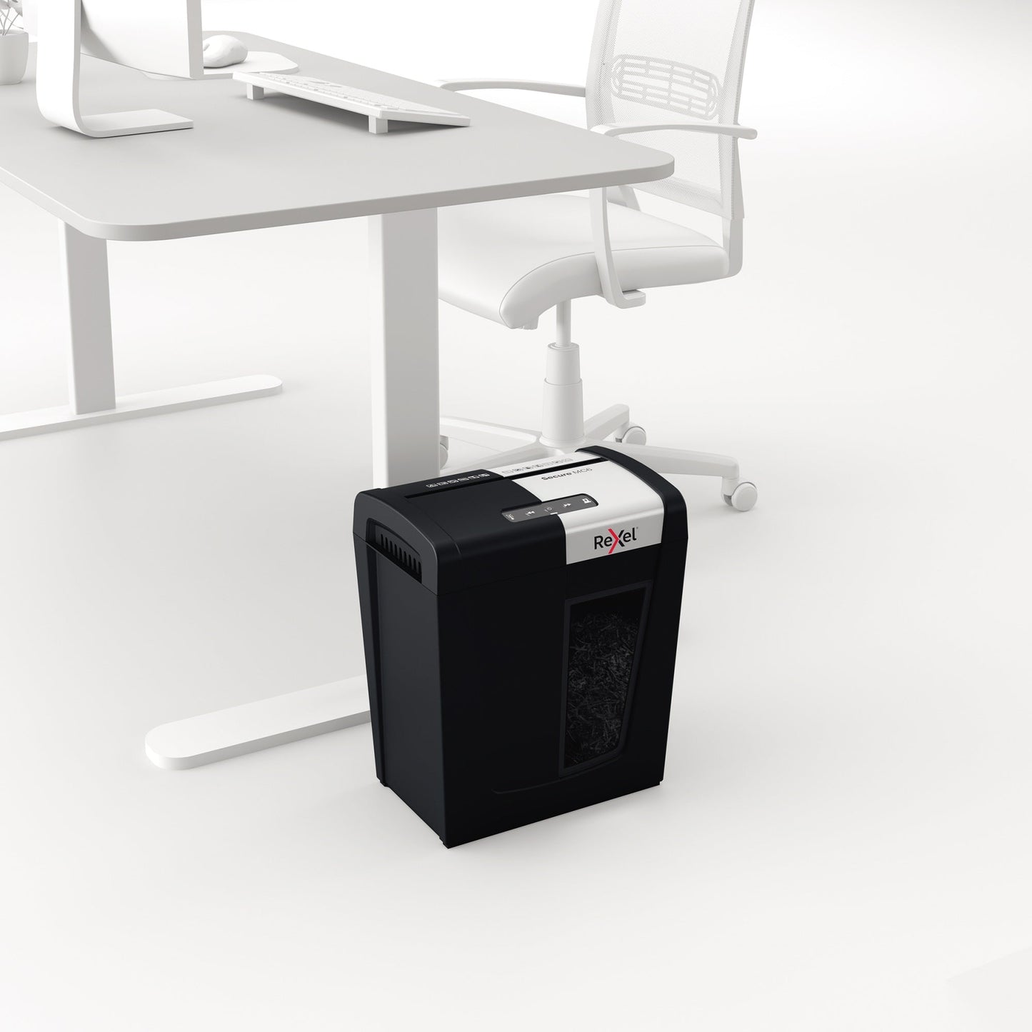 Rexel® Aktenvernichter Secure MC6 Whisper-ShredT P-5 Papier, Heftklammern, Büroklammern Partikelschnitt schwarz