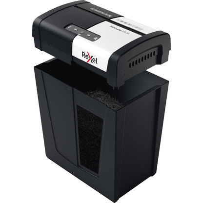 Rexel® Aktenvernichter Secure MC6 Whisper-ShredT P-5 Papier, Heftklammern, Büroklammern Partikelschnitt schwarz
