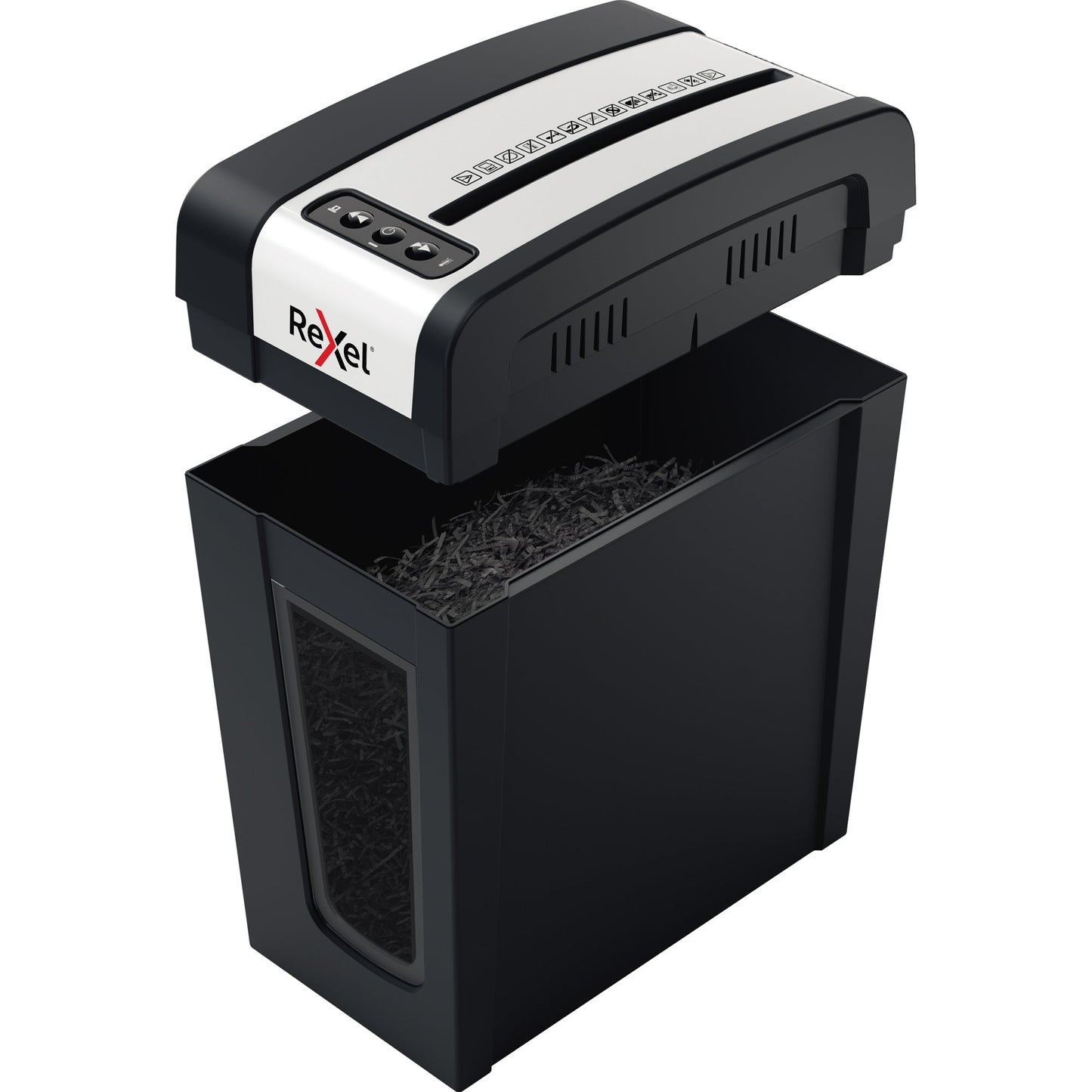 Rexel® Aktenvernichter Secure MC4-SL Slimline Whisper-ShredT P-5 Papier, Heftklammern, Büroklammern Partikelschnitt schwarz