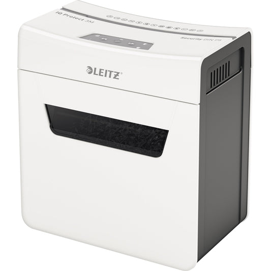 Leitz Aktenvernichter IQ 3M Protect Premium P-5 Papier, Heftklammern, Büroklammern Partikelschnitt weiß