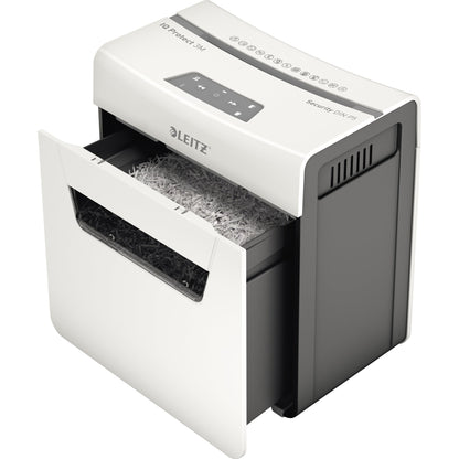 Leitz Aktenvernichter IQ 3M Protect Premium P-5 Papier, Heftklammern, Büroklammern Partikelschnitt weiß