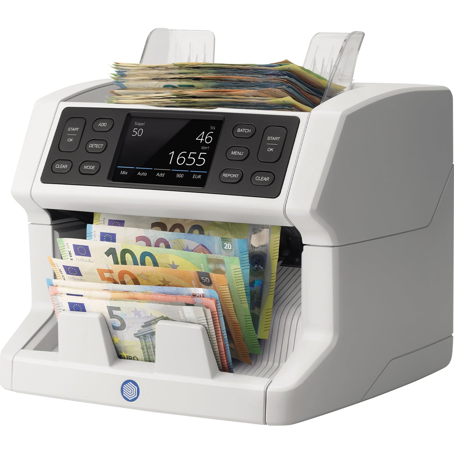 SAFESCAN Geldzählmaschine 2865-S 25,9 x 25,4 x 25,5 cm (B x H x T) EUR, CHF, GBP, USD, PLN, CZK, BGN, HRK, HUF, RON, SEK, NOK, DKK, TRY, SCT, NIR 1 Fach für Banknoten grau