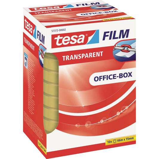 tesa® Klebefilm tesafilm® transparent Office-Box 15 mm x 66 m (B x L) einseitig klebend ohne Lösungsmittel Polypropylen transparent 10 St./Pack.