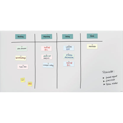 SIGEL Glasboard Artverum 200 x 100 x 1,8 cm (B x H x T) Tafel magnethaftend inkl. zwei extra-starker SuperDym-Magnete Sicherheitsglas super-weiß