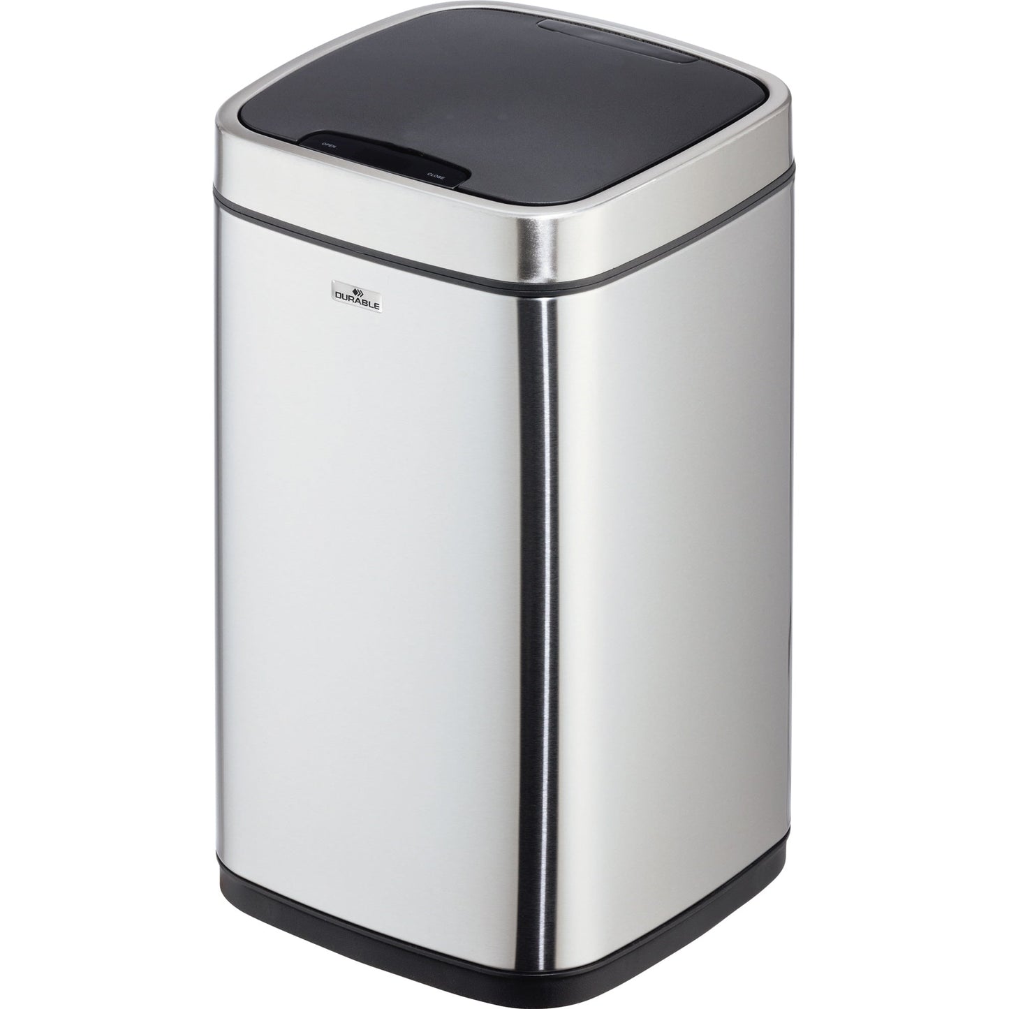 DURABLE Abfalleimer Sensor NO TOUCH 12l Edelstahl silber/schwarz 1 Sortierfach