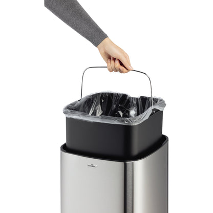 DURABLE Abfalleimer Sensor NO TOUCH 6l Edelstahl silber/schwarz 1 Sortierfach