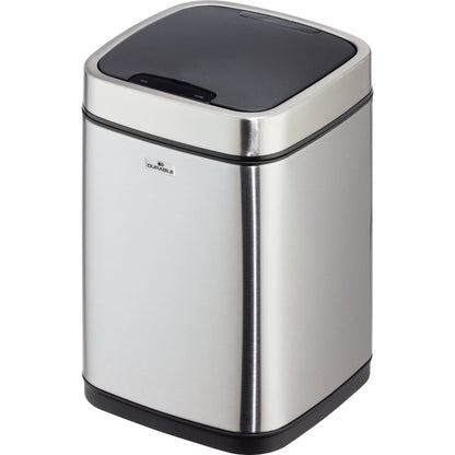 DURABLE Abfalleimer Sensor NO TOUCH 6l Edelstahl silber/schwarz 1 Sortierfach