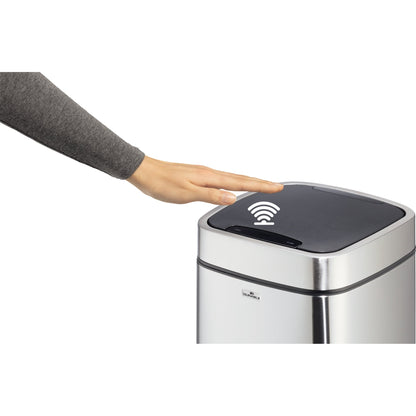 DURABLE Abfalleimer Sensor NO TOUCH 12l Edelstahl silber/schwarz 1 Sortierfach