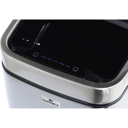 DURABLE Abfalleimer Sensor NO TOUCH 21l Edelstahl silber/schwarz 1 Sortierfach