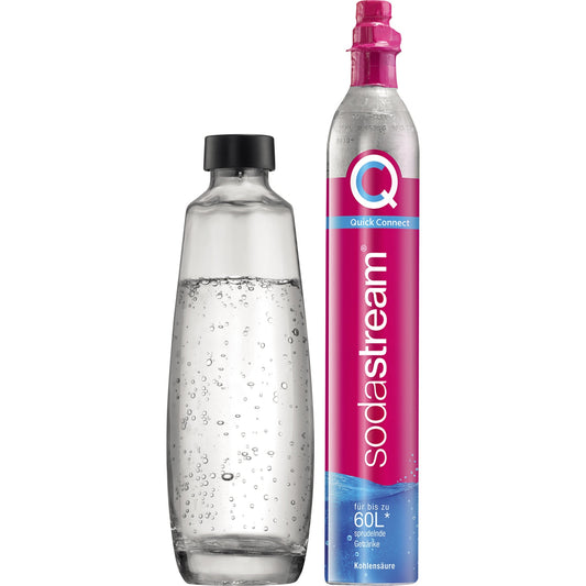 sodastream CO2-Zylinder Quick Connect 1 l Glasflasche (spülmaschinengeeignet) sodastream Wassersprudler DUO Titan 1016812491