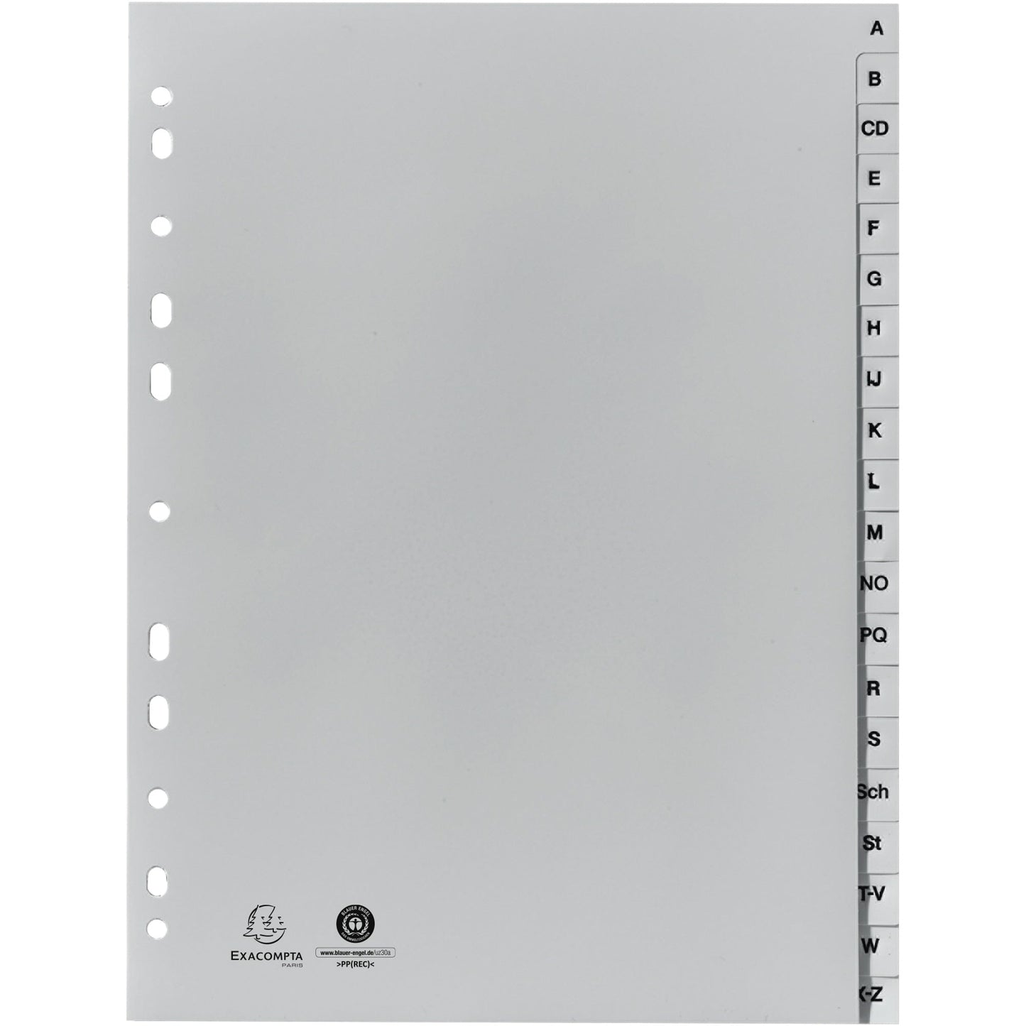 Exacompta A-Z Register Forever® DIN A4 Polypropylen grau 20 Registerblätter