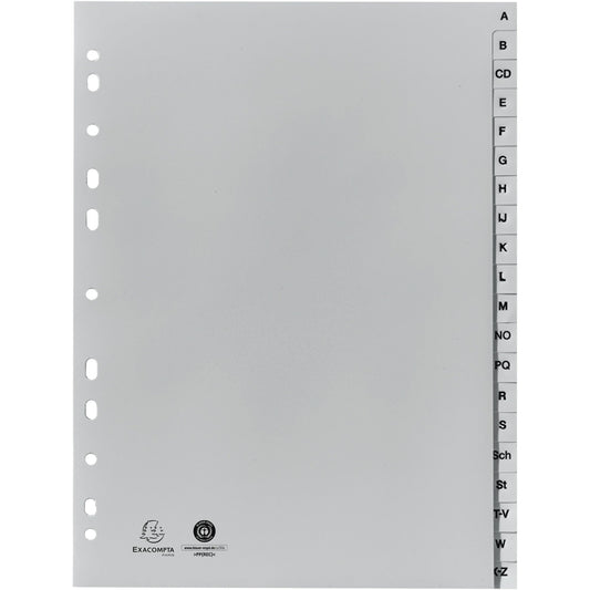 Exacompta A-Z Register Forever® DIN A4 Polypropylen grau 20 Registerblätter