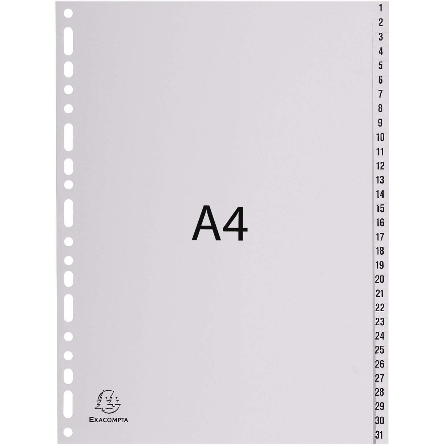 Exacompta Zahlenregister Forever® DIN A4 1-31 Polypropylen grau