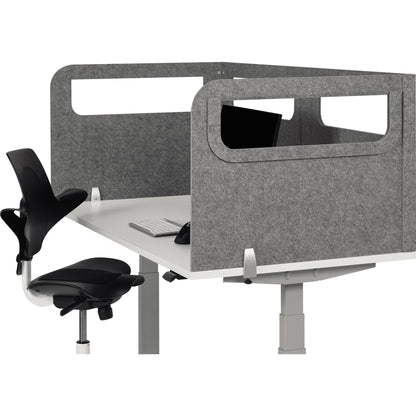 BakkerElkhuizen Tischtrennwand BE Safety Screens U-Shape 160 x 60 x 80 cm (B x H x T) 1cm Schallabsorberklasse: B schwer entflammbar 1,7kg PET, 100 % recycelt grau