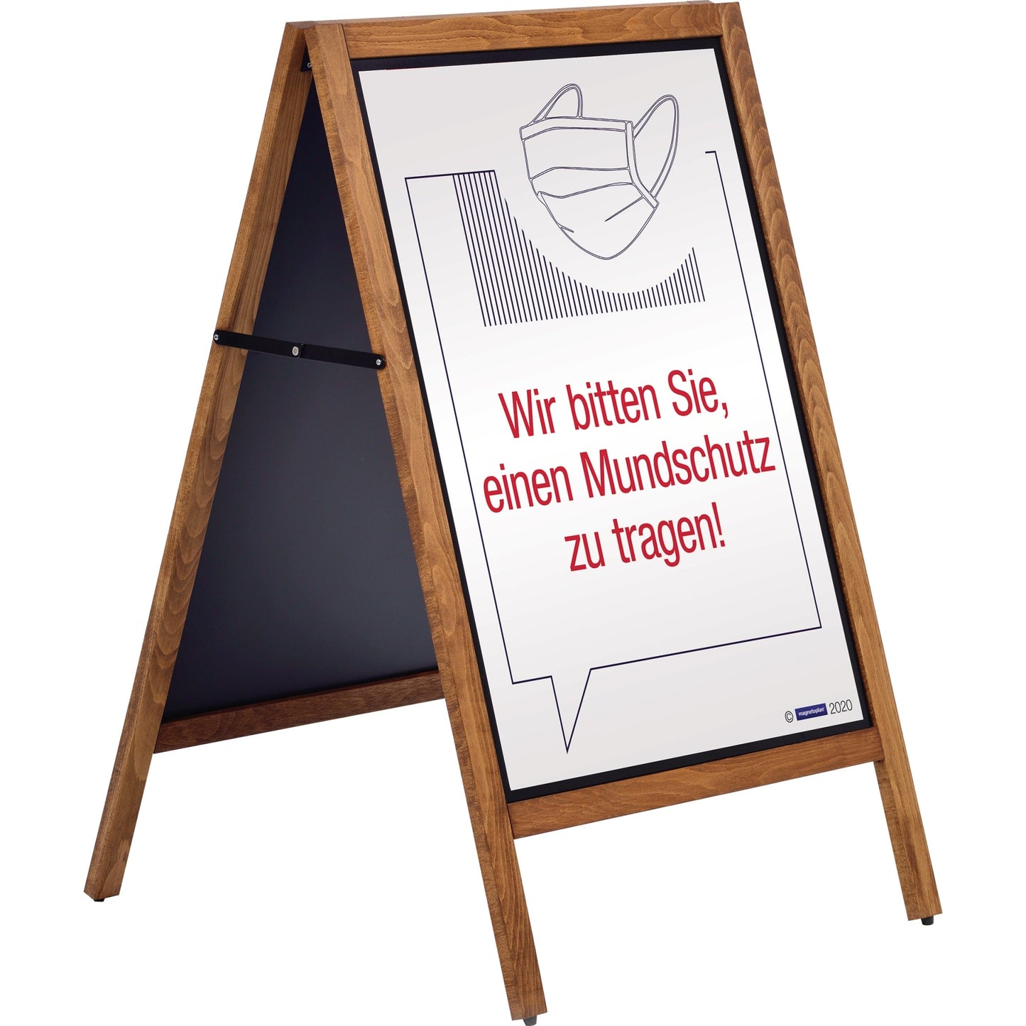 magnetoplan® Kundenstopper Multi 70,4 x 115 x 75 cm (B x H x T) DIN A1 Buchenholz braun