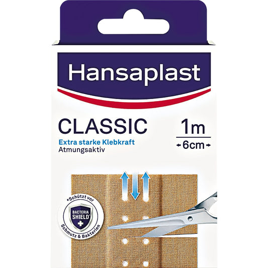 Hansaplast Pflaster CLASSIC 6 cm x 1 m (B x L) Viskosegewebe hautfarben