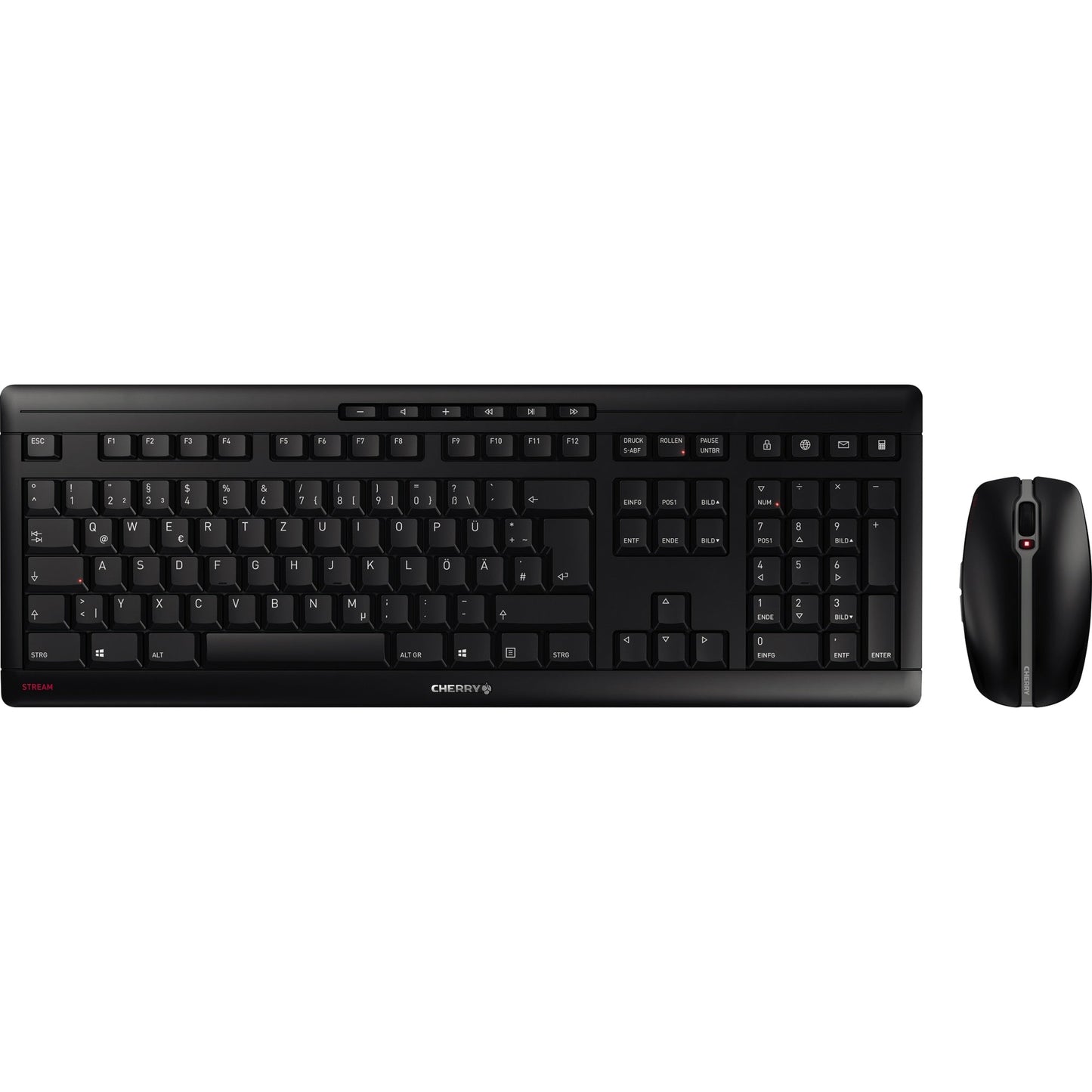 CHERRY Tastatur-Maus-Set STREAM DESKTOP QWERTZ Windows® universell USB-A 10m inkl. Nano-USB-Empfänger schwarz
