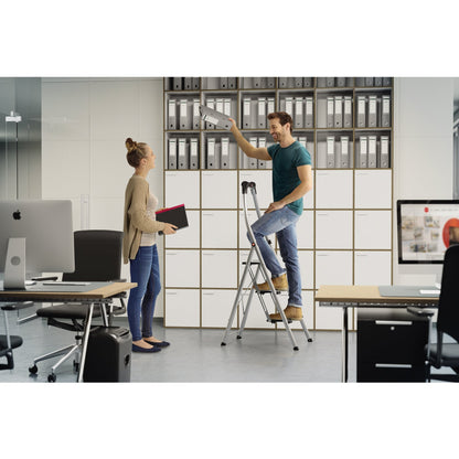 Hailo Trittleiter K100 Topline 54 x 144 x 73 cm (B x H x T) 150kg Aluminium alu 3 Stufen