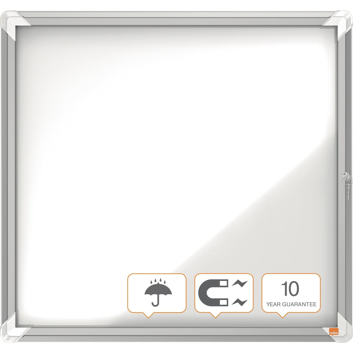 Nobo® Schaukasten Premium Plus Außenbereich 70,8 x 66,7 x 4,3 cm (B x H x T) 6 x DIN A4 mit Schloss Aluminium silber