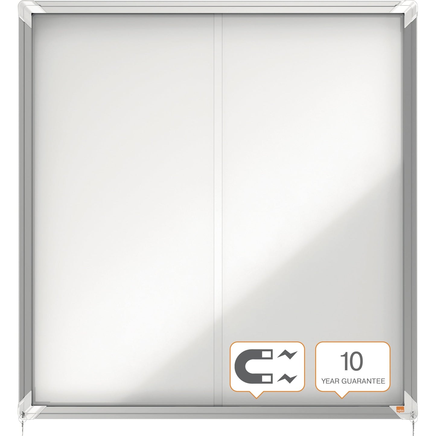 Nobo® Schaukasten Premium Plus Innenbereich 92,2 x 96,7 x 6,3 cm (B x H x T) 12 x DIN A4 mit Schloss Aluminium silber