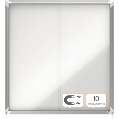 Nobo® Schaukasten Premium Plus Innenbereich 92,2 x 96,7 x 6,3 cm (B x H x T) 12 x DIN A4 mit Schloss Aluminium silber