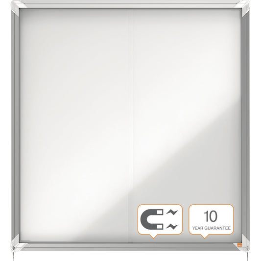 Nobo® Schaukasten Premium Plus Innenbereich 92,2 x 96,7 x 6,3 cm (B x H x T) 12 x DIN A4 mit Schloss Aluminium silber
