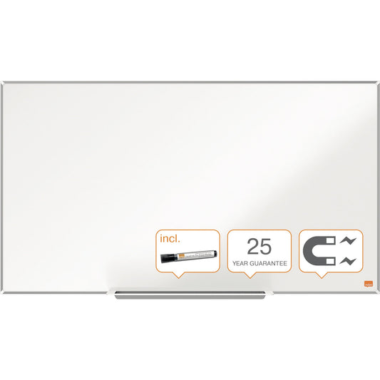 Nobo® Whiteboard Impression Pro Widescreen Maße der Oberfläche: 89 x 50 cm (B x H) Tafel magnethaftend nicht beidseitig beschreibbar inkl. Nobo Marker Stahl emailliert weiß