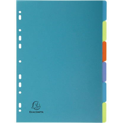 Exacompta Ordnerregister Forever® DIN A4 blanko Polypropylen, recycelt mehrfarbig 6 Registerblätter