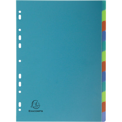 Exacompta Ordnerregister Forever® DIN A4 blanko Polypropylen, recycelt mehrfarbig 12 Registerblätter