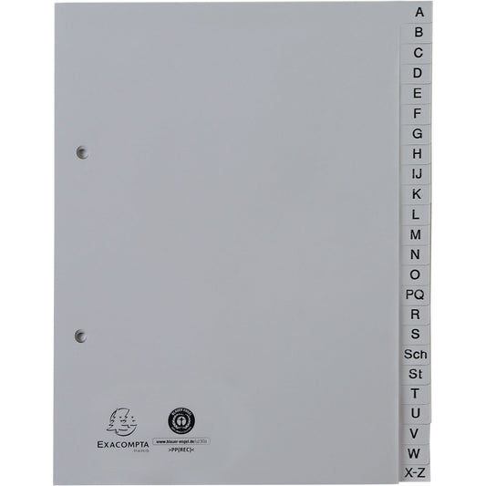 Exacompta A-Z Register Forever® DIN A5 Polypropylen grau 24 Registerblätter