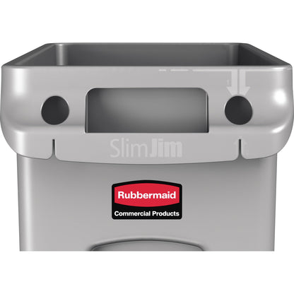 Rubbermaid Abfalleimer Slim Jim® 87l Kunststoff grau 1 Sortierfach