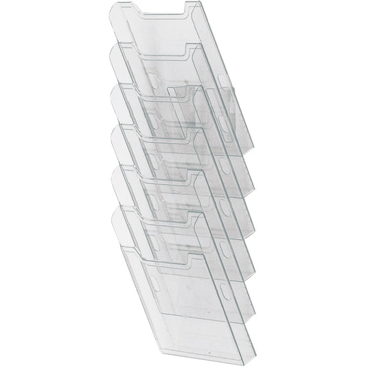 Exacompta Prospekthalter Office 23,9 x 66,5 x 15,5 cm (B x H x T) DIN A4 Polystyrol kristall 6 Fächer