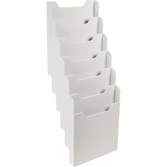 Exacompta Prospekthalter Office 23,9 x 66,5 x 15,5 cm (B x H x T) DIN A4 Polystyrol lichtgrau 6 Fächer