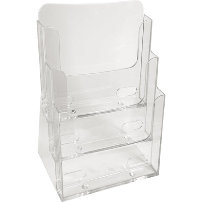 Exacompta Prospekthalter Office Exacryl 23,7 x 33,9 x 15,5 cm (B x H x T) DIN A4 Polystyrol kristall 3 Fächer