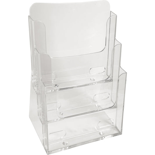 Exacompta Prospekthalter Office Exacryl 23,7 x 33,9 x 15,5 cm (B x H x T) DIN A4 Polystyrol kristall 3 Fächer