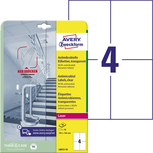 Avery Zweckform Folienetikett 105 x 148 mm (B x H) transparent 40 Etik./Pack.
