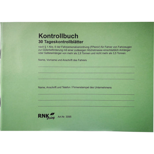 RNK Verlag Fahrtenbuch DIN A5 quer grün 32 Bl.
