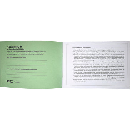 RNK Verlag Fahrtenbuch DIN A5 quer grün 32 Bl.