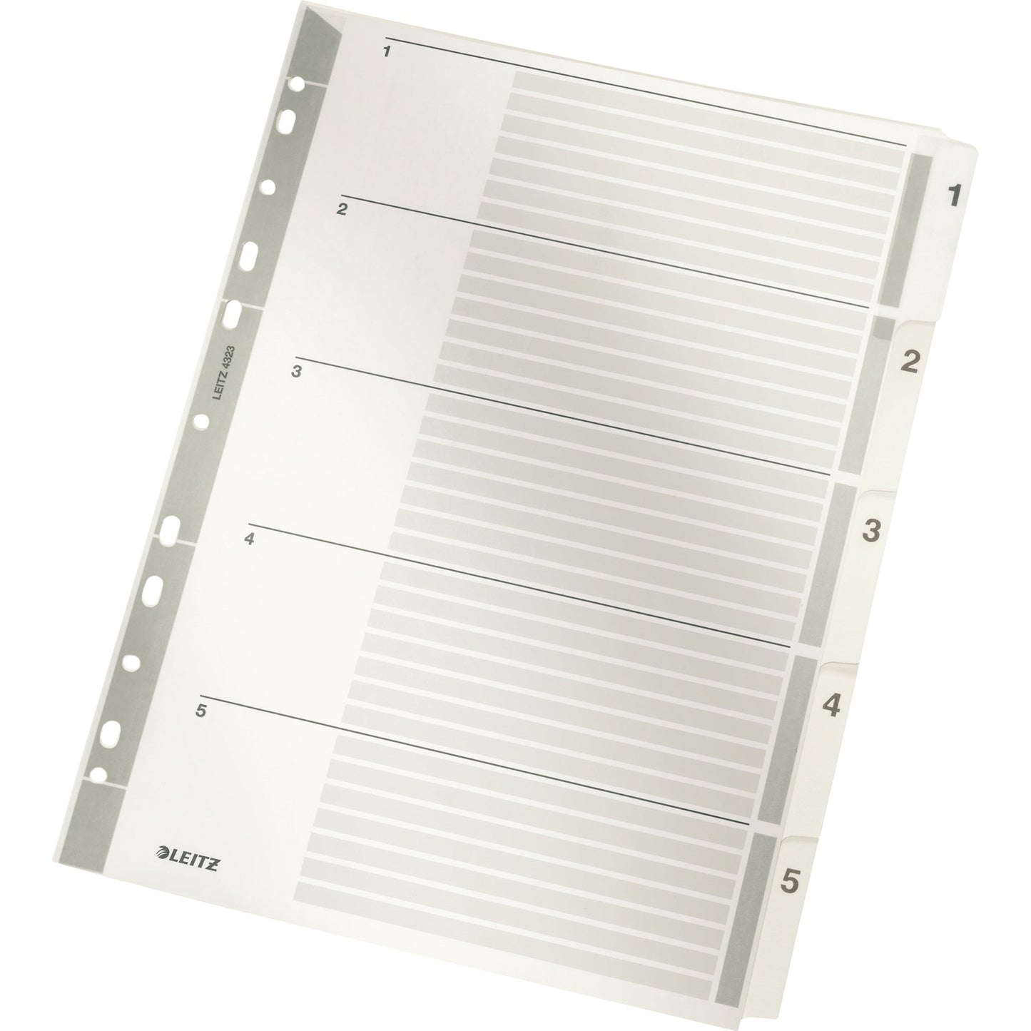 Leitz Zahlenregister DIN A4 160g/m² 1-5 Karton grau